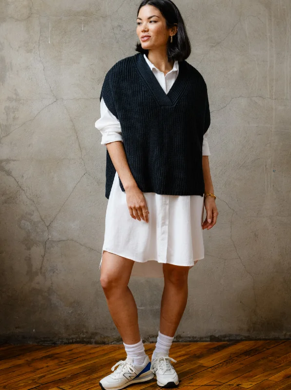 Women's Stylish Vests Sweater-Ingrid Sweater Vest - Black