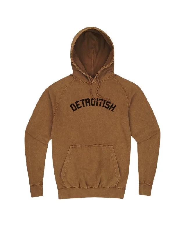 Women's Hoodie Sweatshirts for Chilly Nights -Ink Detroit Detroitish Mineral Wash Hoodie - Camel