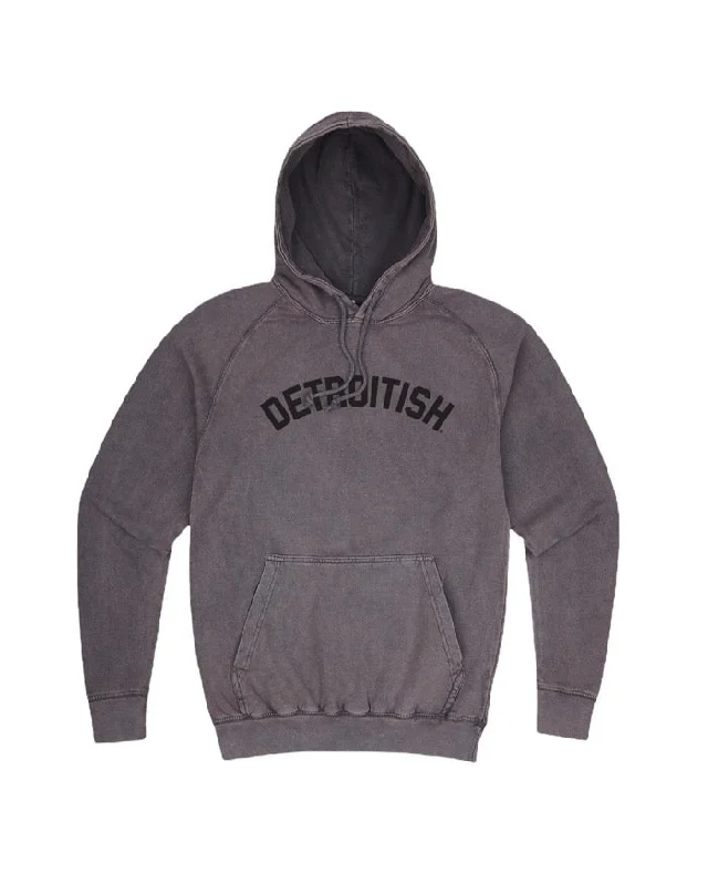 Women's Soft Knit Hoodies for Fall Comfort -Ink Detroit Detroitish Mineral Wash Hoodie - Zinc