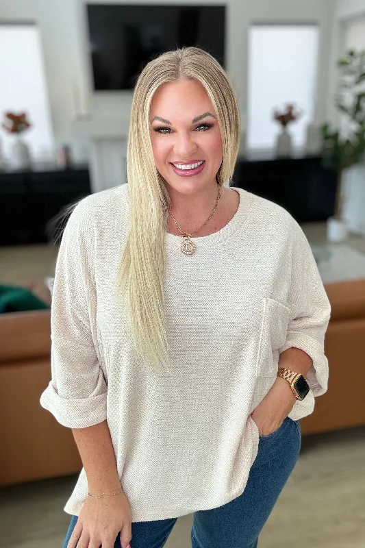Women's Striped Shirts -Ivory Thoughts Chenille Blouse