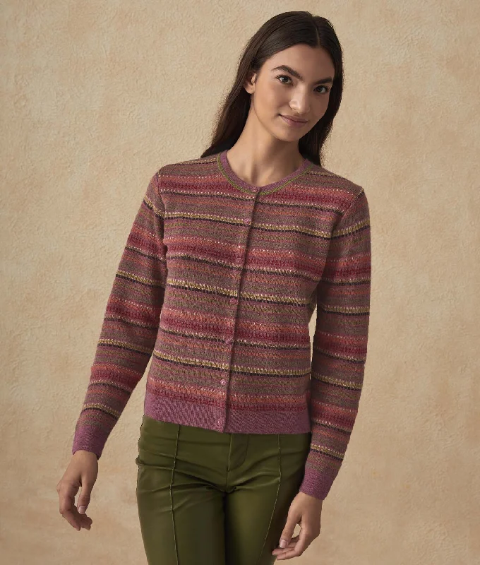 Women's Sweater for Cozy Outfits-Jacquard Bomber Baby Alpaca Cardigan