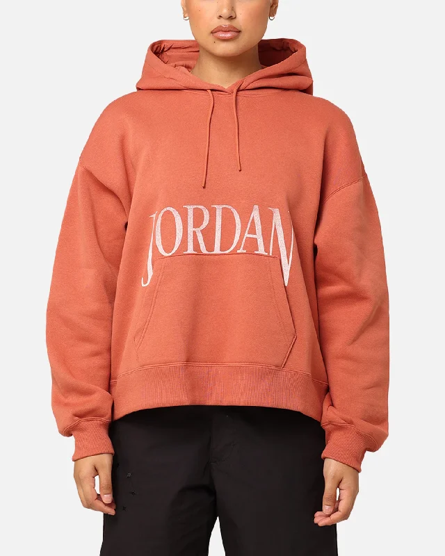 Women's Hoodies with Built-in Face Mask for Safety -Jordan Women's Brooklyn Fleece Pullover Hoodie Dusty Peach/Sail Women's Hoodies with Built-in Face Mask for Safety -Jordan Women's Brooklyn Fleece Pullover Hoodie Dusty Peach/Sail