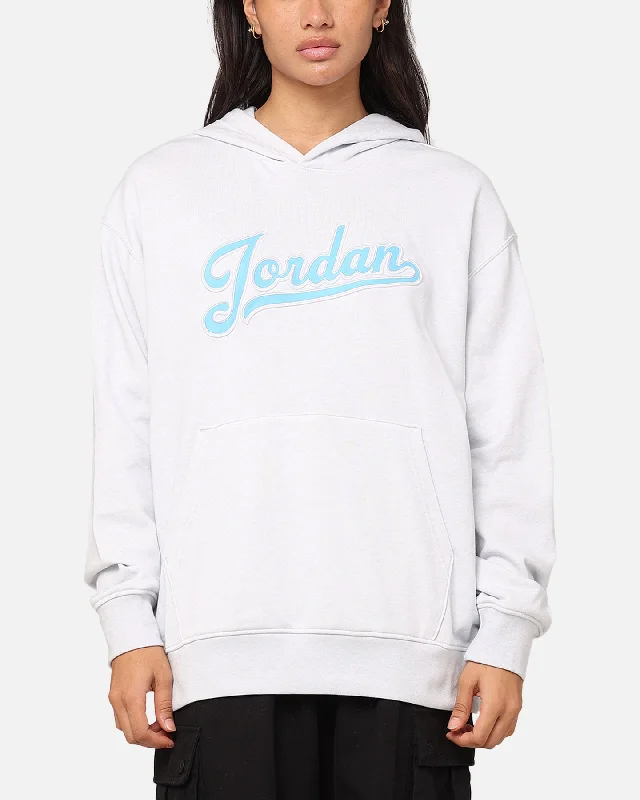 Women's Zip-up Hoodies for Easy Wear -Jordan Flight MVP Fleece Pullover Hoodie Pure Platinum