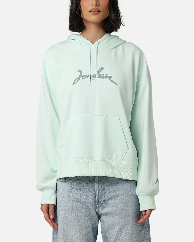 Women's Hoodies with Hoods for Extra Protection -Jordan Women's Brooklyn Fleece Pullover Hoodie Barely Green/Jade Smoke