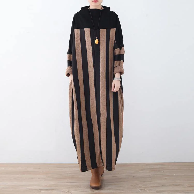 Women's Lightweight Knit Wool Pullover Sweater-khaki striped long sweaters Loose fitting patchwork pullover Fine high neck winter dresses Women's Lightweight Knit Wool Pullover Sweater-khaki striped long sweaters Loose fitting patchwork pullover Fine high neck winter dresses
