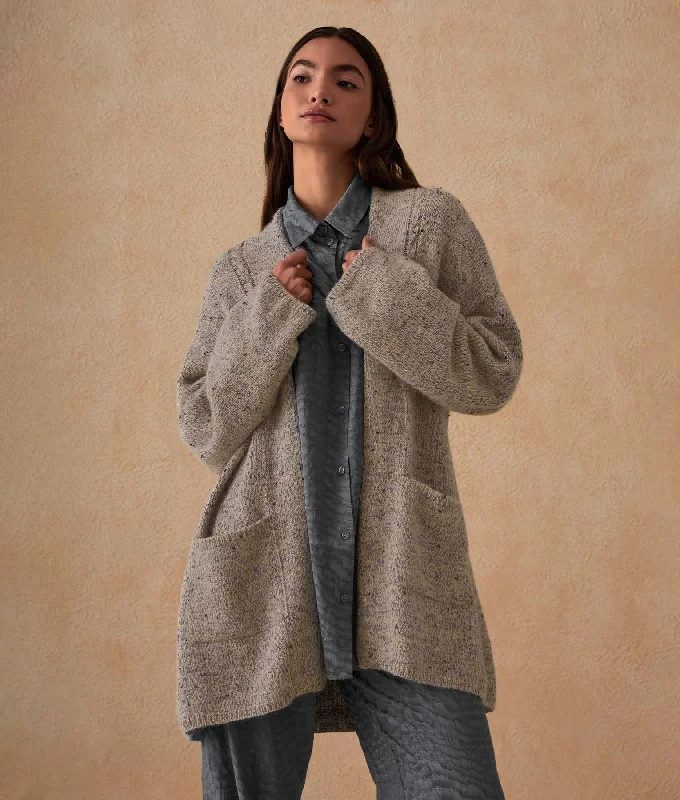 Women's Sweater with Modern Aesthetic-Kimono Baby Alpaca Cardigan