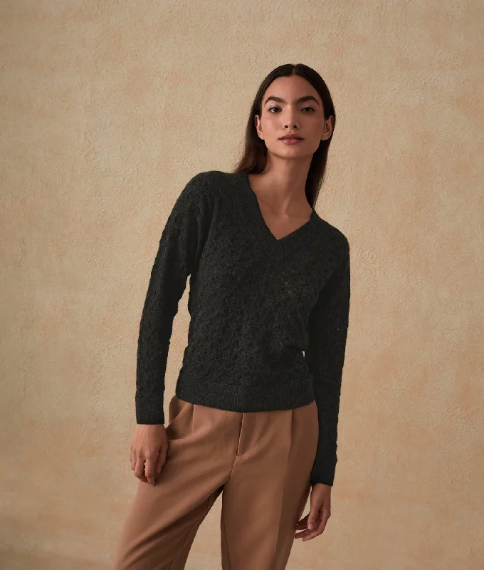 Women's Sweater with Polished Look-Las Perlas Baby Alpaca Sweater