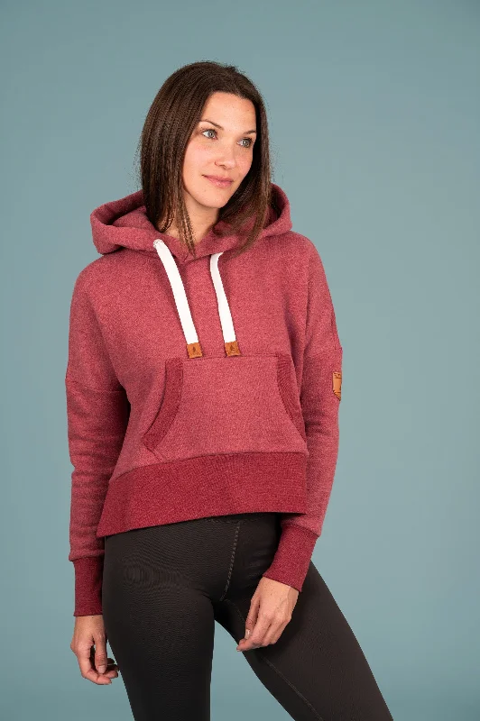 Women's Relaxed Fit Hoodies for Everyday Comfort -Leila Cropped Hoodie Rhubarb