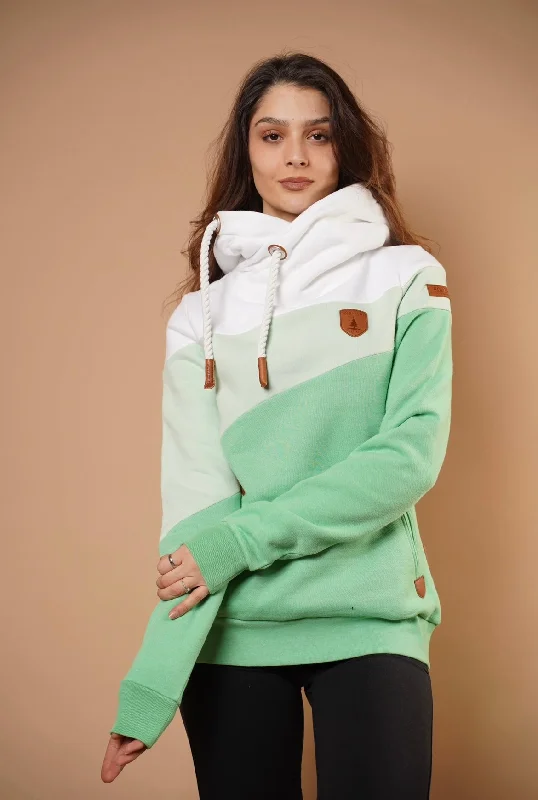 Women's Hoodies for Outdoor Adventures -Lensa Wasabi Mix Hoodie