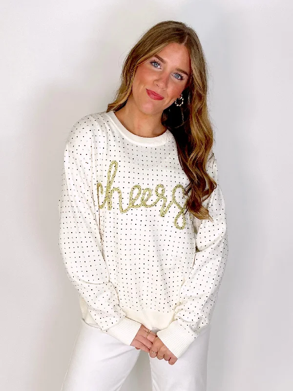 Soft Knit Tops-Let's Cheers Sweater | Queen of Sparkles