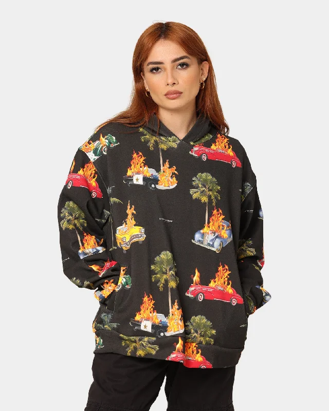 Women's Hoodies with Soft Inner Lining -Lifted Anchors Rideshare Hoodie Black