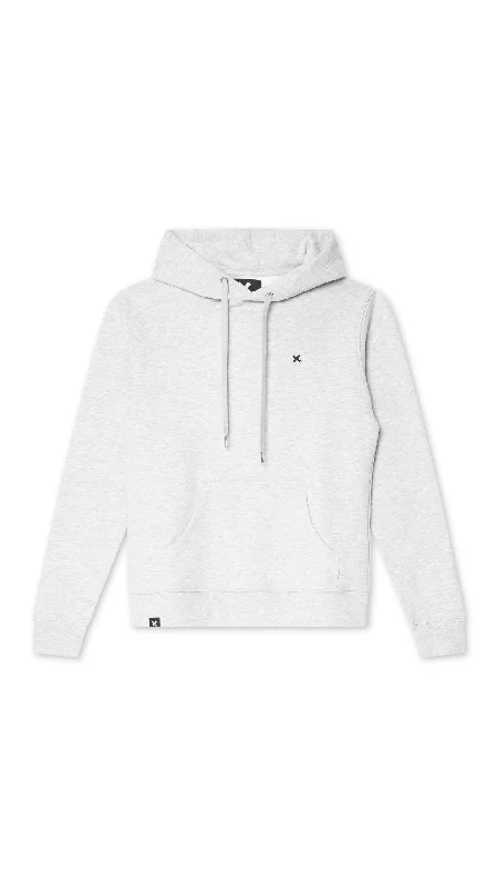 Women's Hoodies with Slogan Prints -HOODIE PATCH LIGHT GREY MELANGE