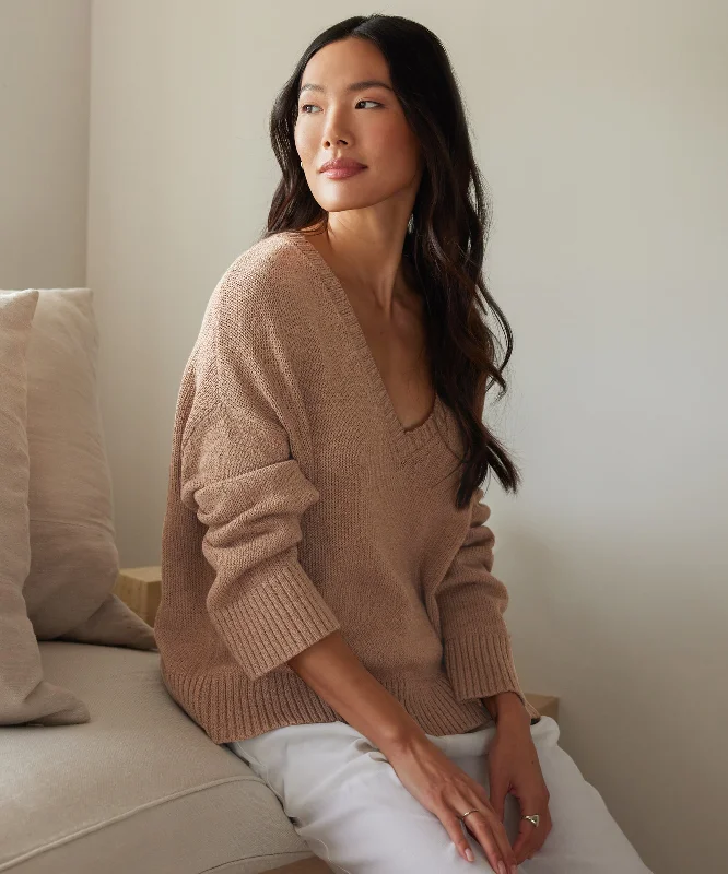 Women's Sweater with Cozy Knitted Texture-Linen Dylan Sweater