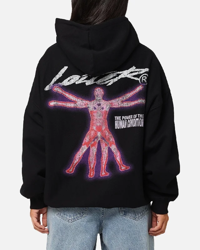 Women's Hoodies with Bold Prints for Fashion -Loiter Human Condition Hoodie Black