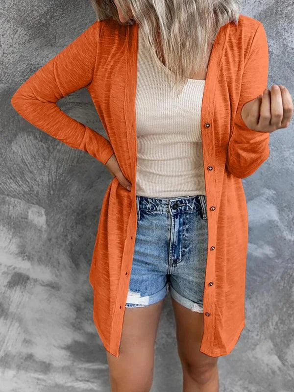 Women's Cardigans Sweater for Light Layers-Long Button Women Cardigan Sweater