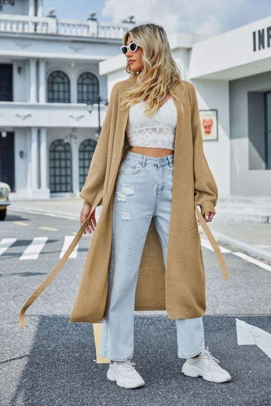 Women's Modern Cardigans Sweater with Simple Design-Long Loose Strappy Cardigan Sweater Women's Modern Cardigans Sweater with Simple Design-Long Loose Strappy Cardigan Sweater