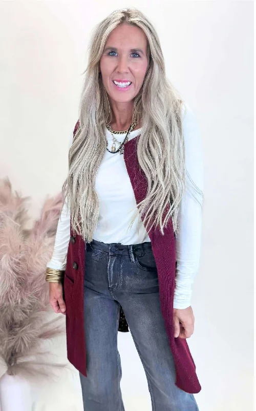 Women's Sleeveless Knit Vests Sweater-Long Sweater Vest