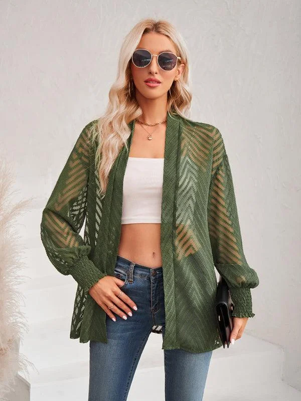 Women's Cardigans Sweater for Layering-Loose Jacquard Women Cardigan Sweater