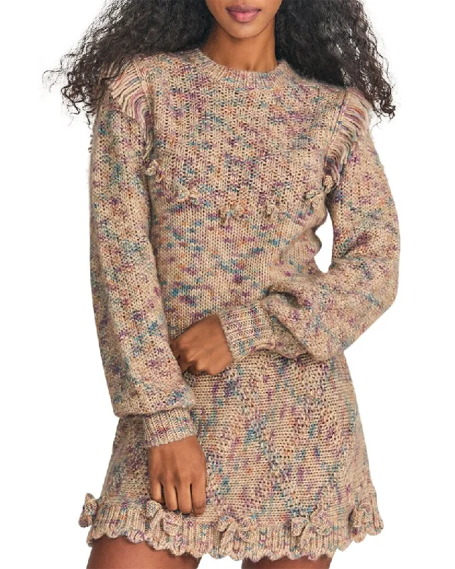 Women's Pullover Sweater with Thick Knit Pattern-LoveShackFancy Koru Wool & Alpaca-Blend Pullover Women's Pullover Sweater with Thick Knit Pattern-LoveShackFancy Koru Wool & Alpaca-Blend Pullover