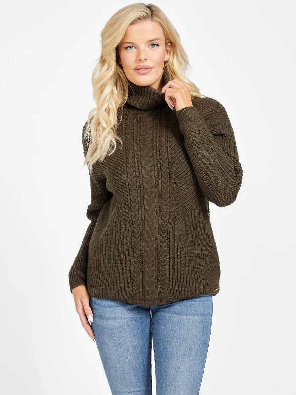Women's Sweater with Sweatshirt Design-Melissa Turtleneck Sweater