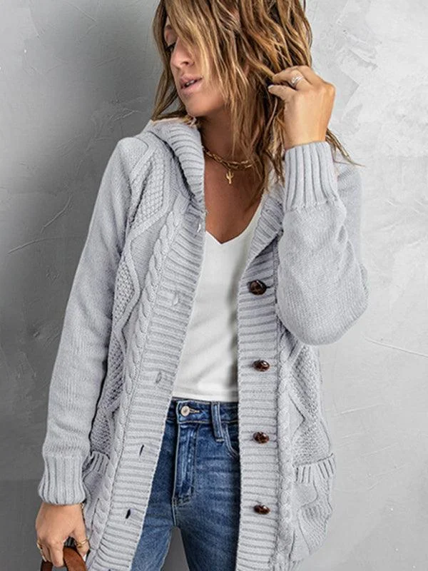 Women's Cardigans Sweater for Stylish Casual Layers-Mid-Length Hooded Cardigan Sweater Women's Cardigans Sweater for Stylish Casual Layers-Mid-Length Hooded Cardigan Sweater