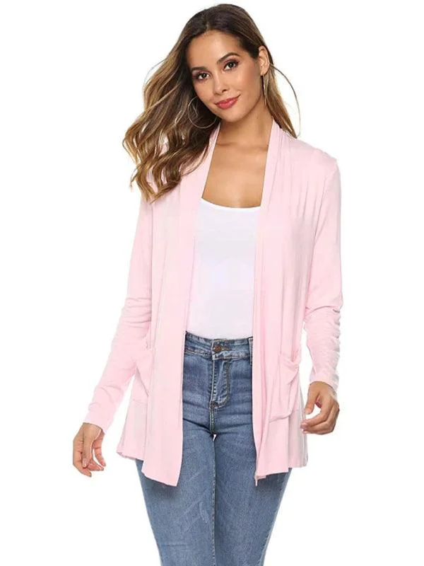 Women's Loose Fit Cardigans Sweater-Mid-Length  Women Cardigan Sweater
