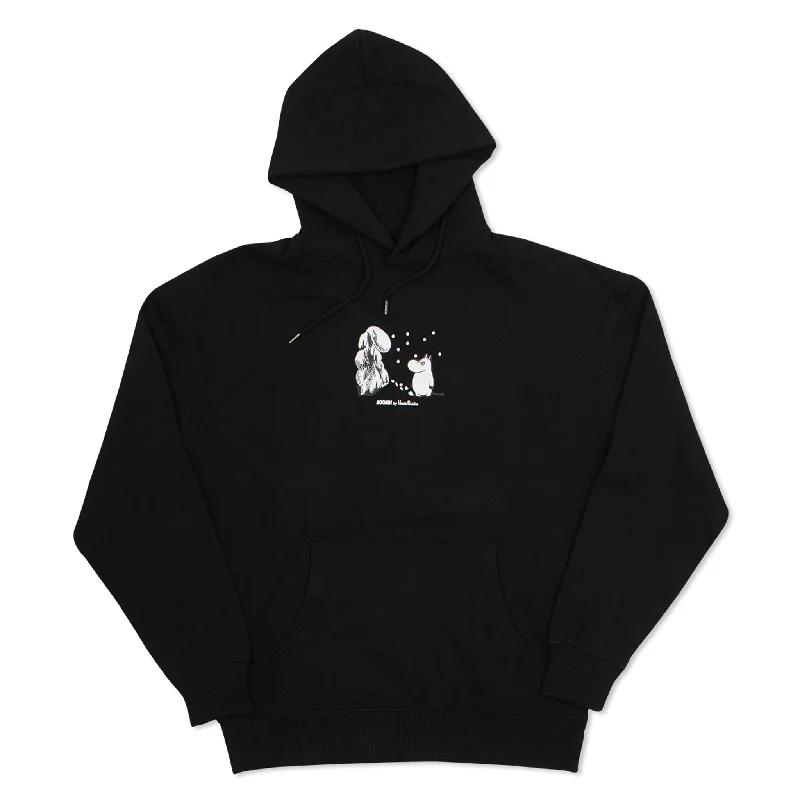 Women's Hoodies with Chic Detailing -Exclusive Collection Moomintroll Winterland Hoodie - Black Women's Hoodies with Chic Detailing -Exclusive Collection Moomintroll Winterland Hoodie - Black
