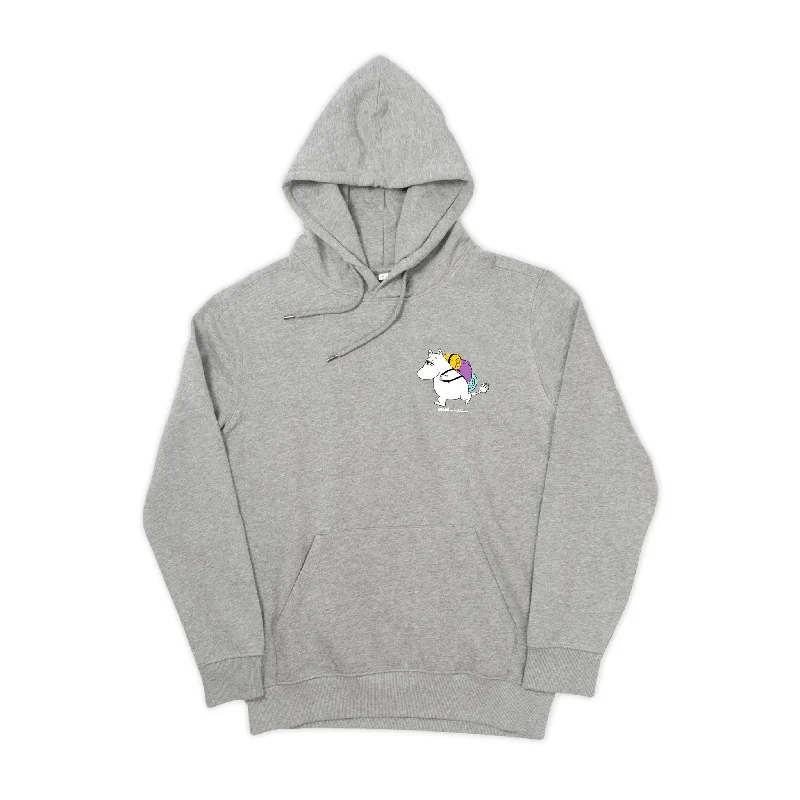 Women's Hoodies with Stretchy Fabric for Comfort -Organic Premium Hoodie Moomintroll - Grey Women's Hoodies with Stretchy Fabric for Comfort -Organic Premium Hoodie Moomintroll - Grey
