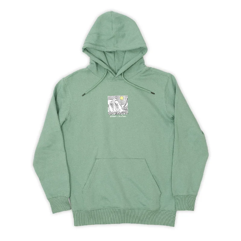 Women's Hoodies with Full Front Zipper -Organic Premium Hoodie Moomin - Green