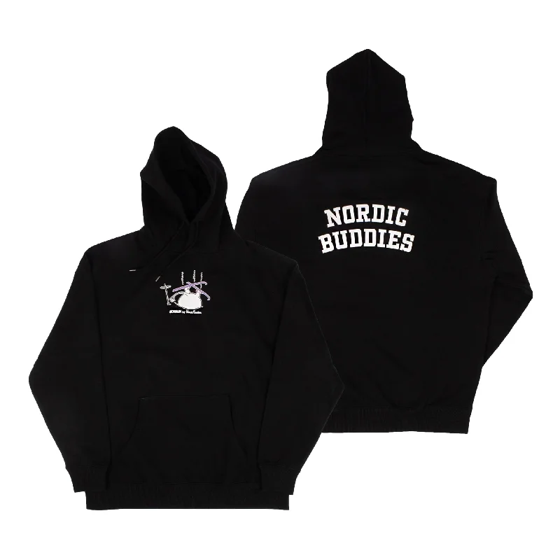 Women's High Neck Hoodies for Extra Warmth -Moomintroll Ski Hoodie - Black