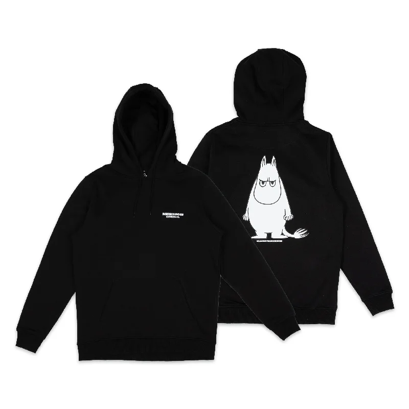 Women's Hoodies with Fashionable Details -Moomintroll's Temper Hoodie Unisex - Black