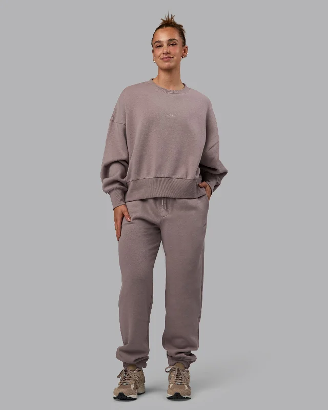 Women's Hoodies for Casual Lunch Dates -MVP Oversized Sweater - Greyish Purple