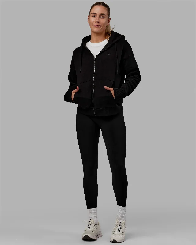 Women's Hoodies for All-Day Wear -MVP Zip Through Hoodie - Black