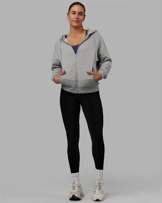 Women's Hoodies with Comfortable Fit -MVP Zip Through Hoodie - Light Grey Marl