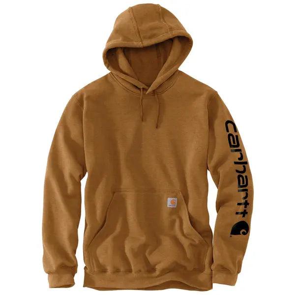 Women's Hoodies with Fun Sayings and Quotes -K288 Loose Fit Midweight Logo Sleeve Graphic Hoodie - Carhartt Brown