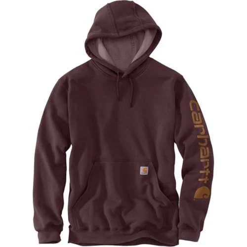 Women's Hoodies with Adjustable Cuffs -K288 Loose Fit Midweight Logo Sleeve Graphic Hoodie - Port