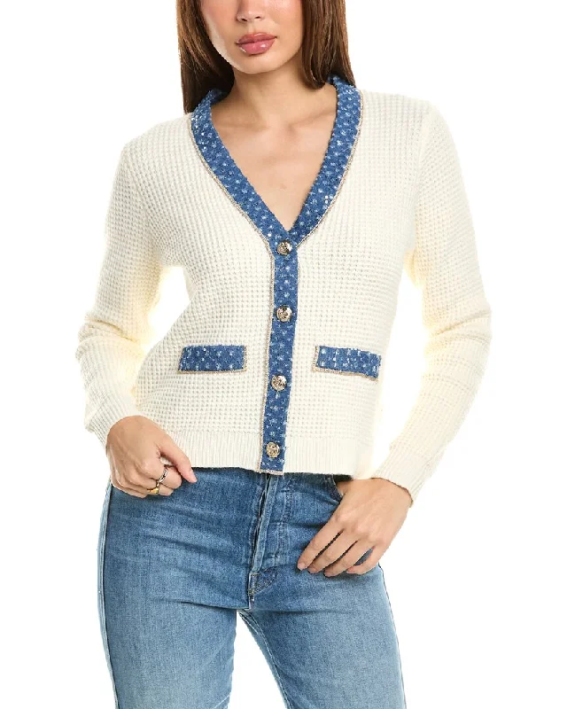Women's Sweater for Relaxed Casual Look-Nanette Nanette Lepore Waffle Knit Cardigan