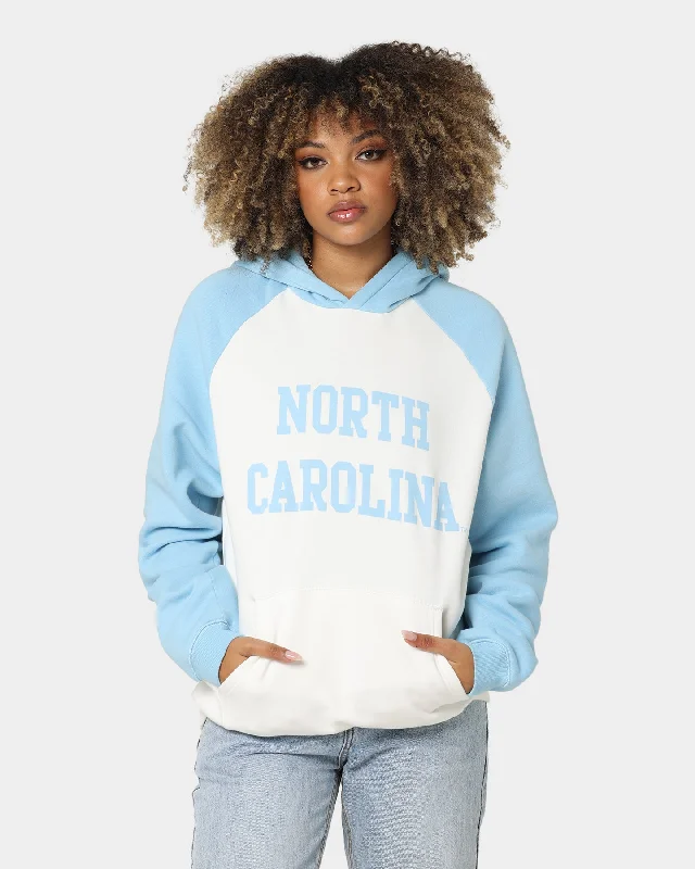 Women's Thick Hoodies for Cold Weather -National Collegiate Athletic Association UNC Two Tone Raglan Hoodie Vintage White/Washed Carolina Women's Thick Hoodies for Cold Weather -National Collegiate Athletic Association UNC Two Tone Raglan Hoodie Vintage White/Washed Carolina