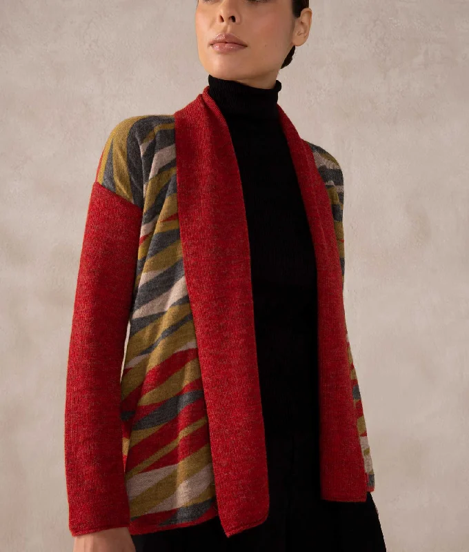 Women's Sweater with Loose Knit-New Crossover Front Cardigan