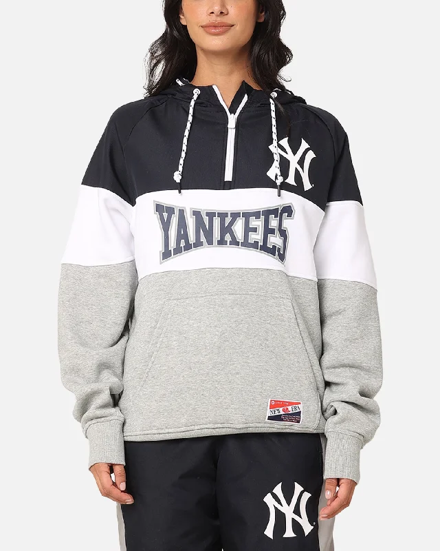 Women's Hoodies for Fall Layering -New Era New York Yankees Quarter Zip Hoodie Navy
