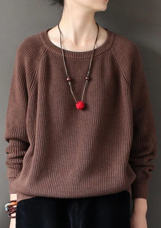 Women's Cozy Wool Blend Knit Pullovers Sweater for Comfort-new fall brown knitwear pullover loose casual sweater tops Women's Cozy Wool Blend Knit Pullovers Sweater for Comfort-new fall brown knitwear pullover loose casual sweater tops