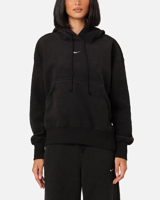 Women's Hoodies for Cool Spring Evenings -Nike Women's Sportswear Phoenix Plush Oversized Cosy Fleece Hoodie Black/Sail