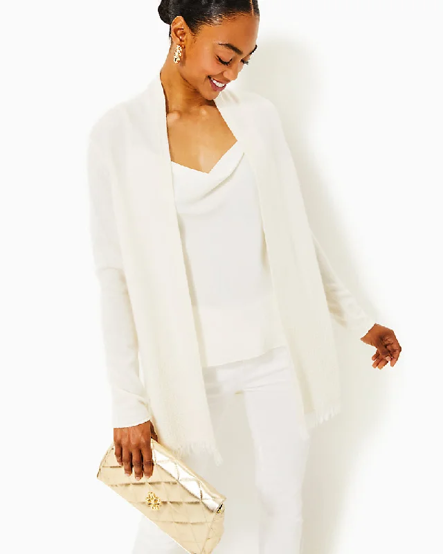 Women's Sweater with Floral Appliqué-Noble Cashmere Cardigan