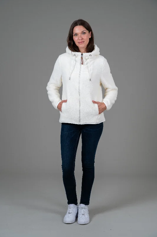 Women's Hoodies with Cute Design -Nova Ivory Supersoft Full-Zip Sherpa