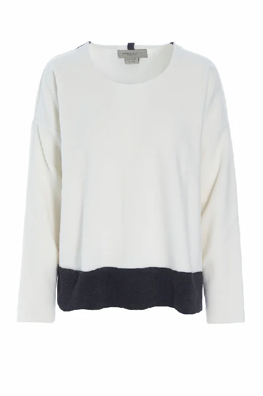 Women's Fitted Button-up Blouses -ONE SIZE BLOUSE WOMEN - 1335 - OFF WHITE/SOFT BLACK