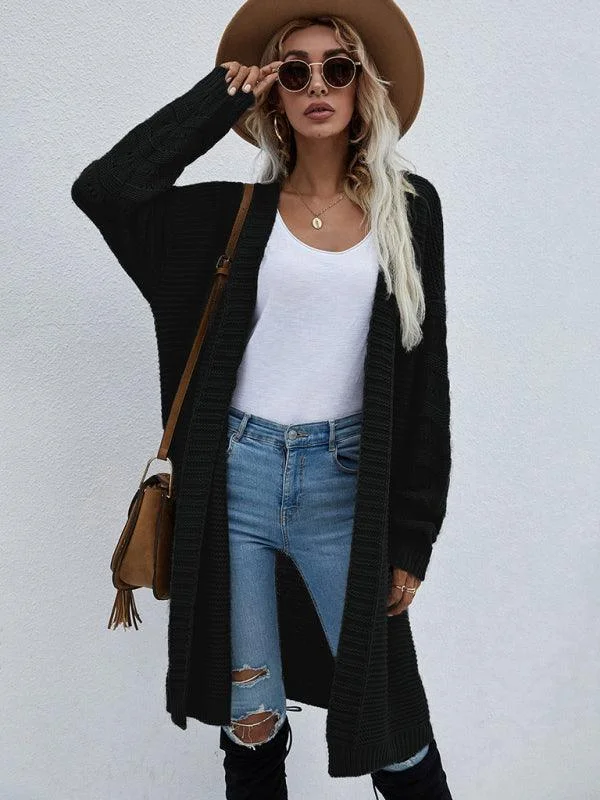Women's Cardigans Sweater for Plus Size-Open Knit Long Women Cardigan Sweater