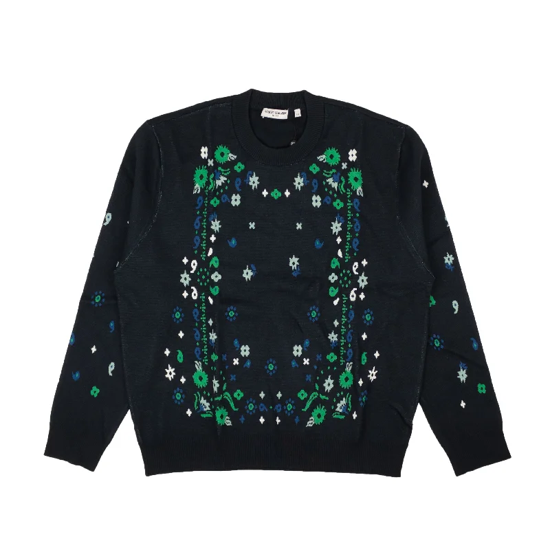 Women's Sweater with Polka Dot Print-Opening Ceremony Jacquard Bandana Sweater - Navy