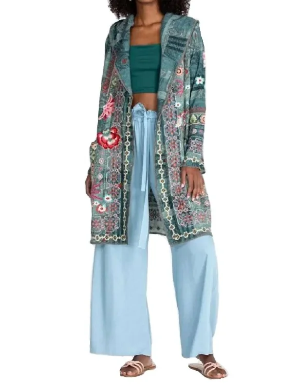 Women's Sweater with Lace-up Design-Paco Duster In Multi