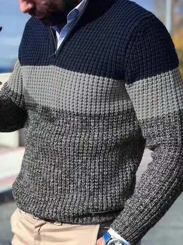 Women's Pullovers Sweater with Stylish Long Sleeves-Patchwork Zipper Men Pullover Sweater Women's Pullovers Sweater with Stylish Long Sleeves-Patchwork Zipper Men Pullover Sweater