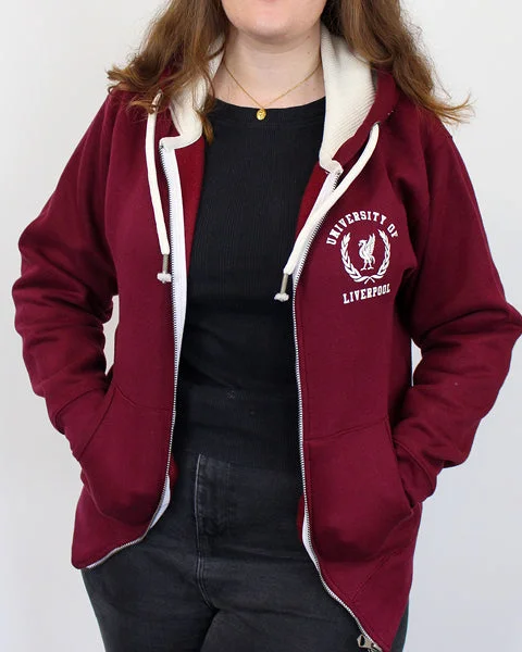 Women's Sporty Zip-up Hoodies for Running -University of Liverpool Peach Feel Hoodie